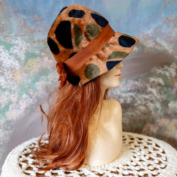 Vintage 1960s MR. JOHN Jr. Abstract Polka Dot Hat main image 11